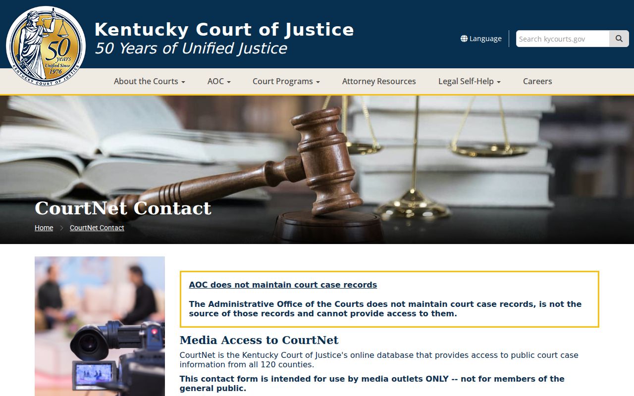 CourtNet access information for Knott County court case lookup