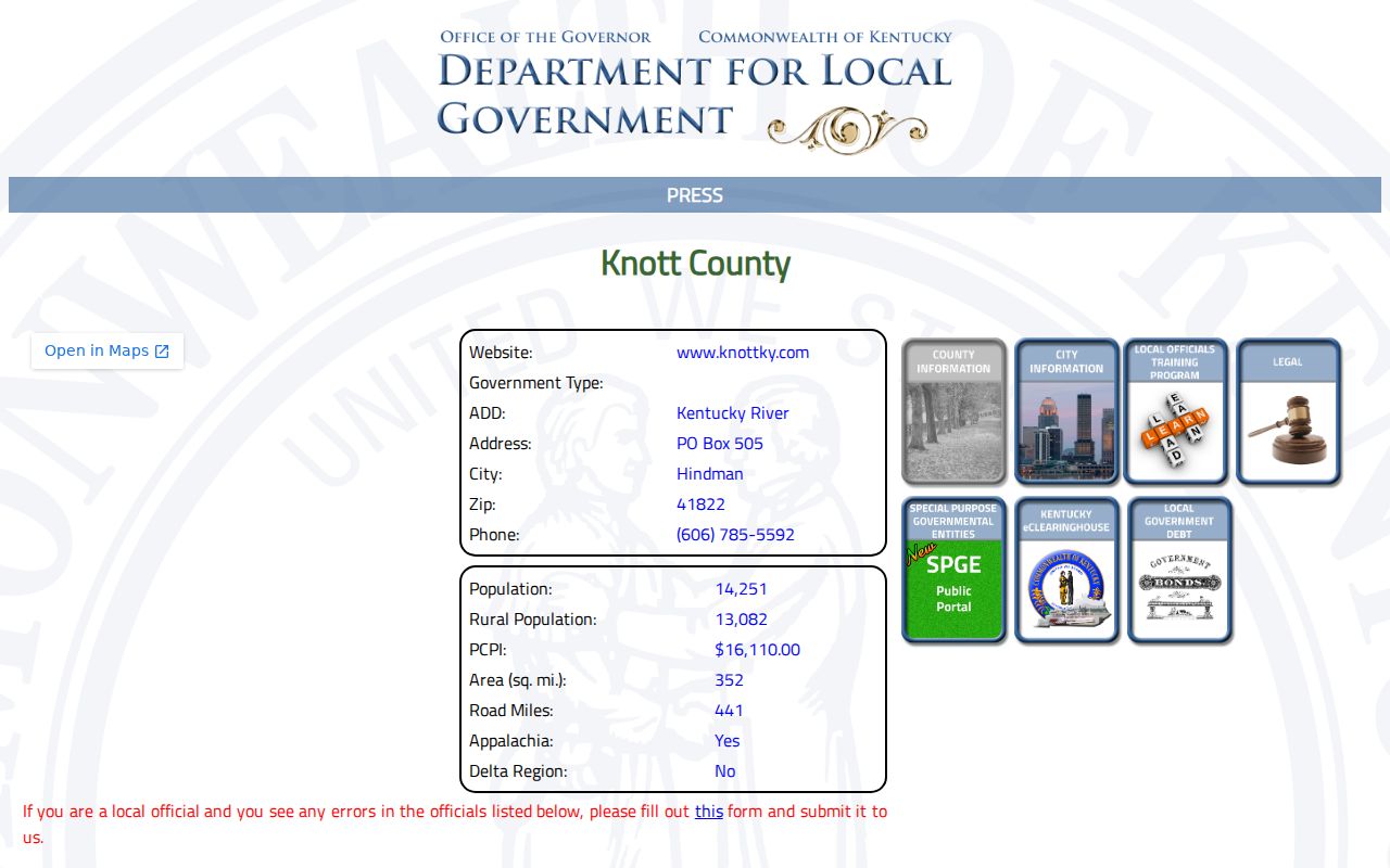 Hindman criminal records in the official Knott County directory