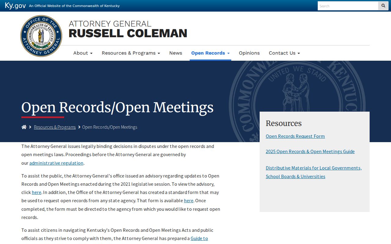 Hindman criminal record request guidance under Kentucky law